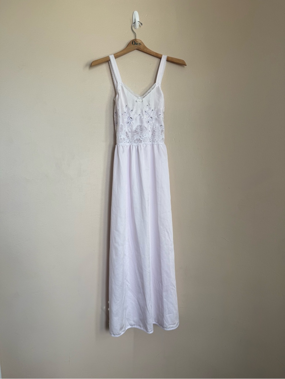 Vintage Dior Light Pink Full Length w/ Lace and Floral Patterns